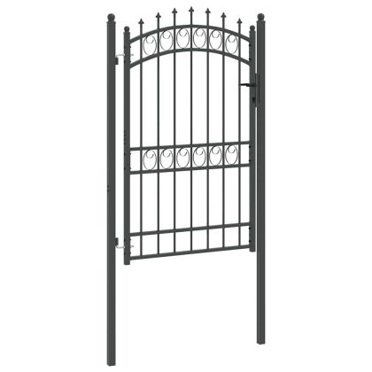 Оградна врата с шипове с заключване Сив 200 x 100 cm