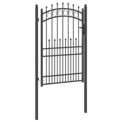 Оградна врата с шипове Сив 200 x 100 cm