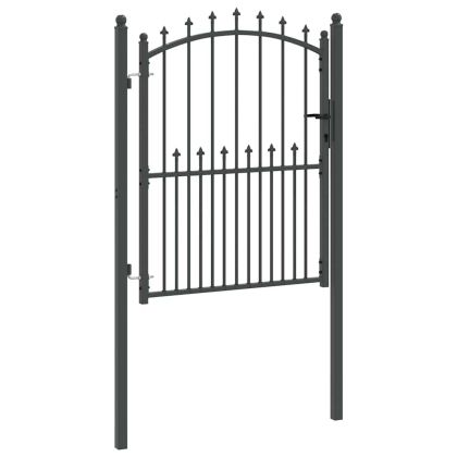 Оградна врата с шипове с заключване Сив 150 x 100 cm