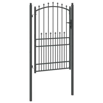 Оградна врата с шипове с заключване Сив 200 x 100 cm