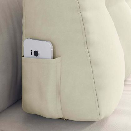 Възглавница за гръб Крем 80 x 24 x 50 см Кадифе