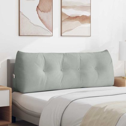 Възглавница за гръб Светлосиво 140 x 24 x 50 см Кадифе