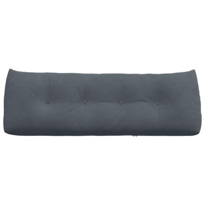 Възглавница за гръб Тъмен сив 140 x 24 x 50 см Кадифе