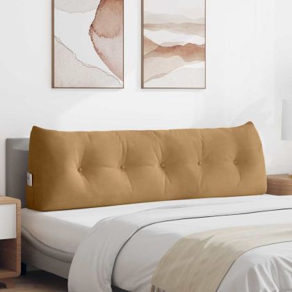 Възглавница за гръб Кафяво 160 x 24 x 50 см Кадифе