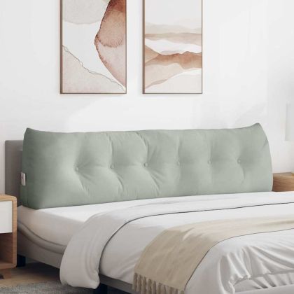 Възглавница за гръб Светлосиво 180 x 24 x 50 см Кадифе