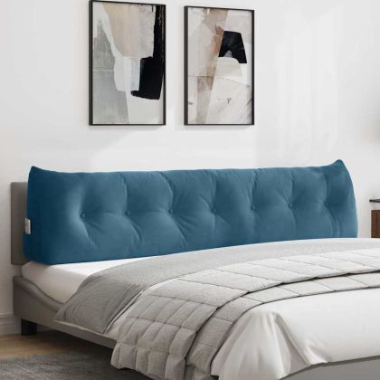Възглавница за гръб Синьо 200 x 24 x 50 см Кадифе