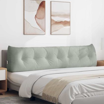 Възглавница за гръб Светлосиво 200 x 24 x 50 см Кадифе