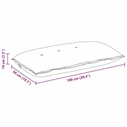 Възглавница за гръб Черно 100 x 19 x 50 см текстил