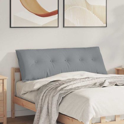 Възглавница за гръб Светлосиво 140 x 19 x 50 см текстил