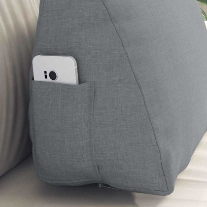 Възглавница за гръб Светлосиво 45 x 20 x 35 см текстил