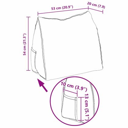 Възглавница за гръб Светлосиво 45 x 20 x 35 см текстил