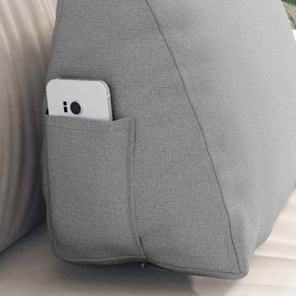 Възглавница за гръб Облачно сиво 45 x 20 x 35 см текстил