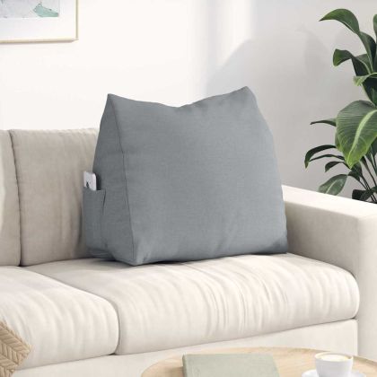 Възглавница за гръб Светлосиво 60 x 20 x 50 см текстил