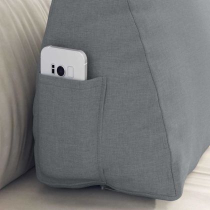 Възглавница за гръб Светлосиво 60 x 20 x 50 см текстил