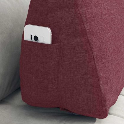 Възглавница за гръб Виненочервен 60 x 20 x 50 см текстил