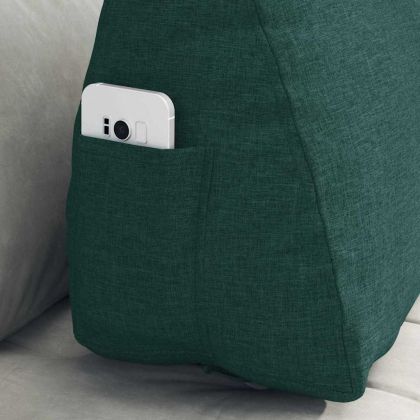 Възглавница за гръб Тъмен зелен 60 x 20 x 50 см текстил