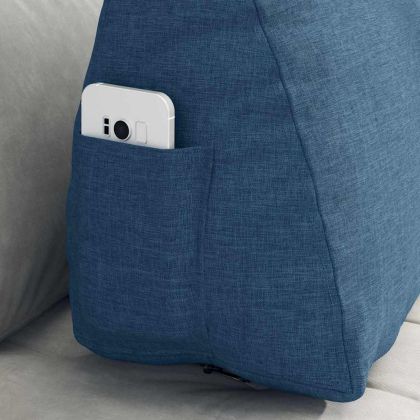 Възглавница за гръб Синьо 60 x 20 x 50 см текстил