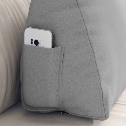 Възглавница за гръб Облачно сиво 60 x 20 x 50 см текстил