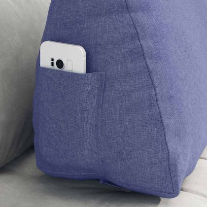 Възглавница за гръб Дънково син 60 x 20 x 50 см текстил