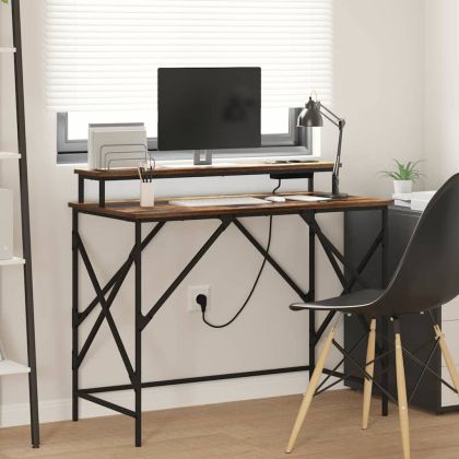 Бюро с рафт Димян дъб 100 x 50 x 86,5 см Инженерно дърво