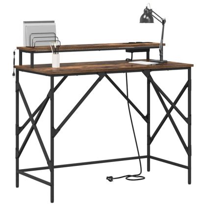 Бюро с рафт Димян дъб 100 x 50 x 86,5 см Инженерно дърво