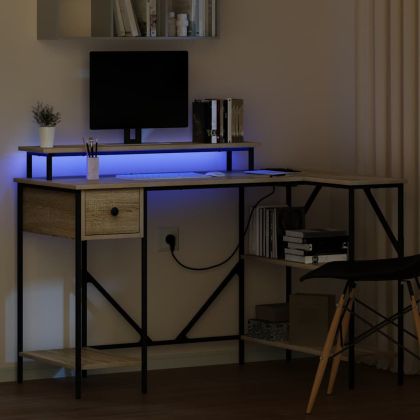 Бюро с чекмедже Сонома дъб 120 х 79 х 86,5 см Инженерно дърво