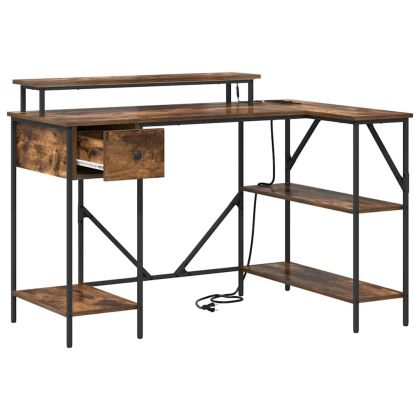 Бюро с чекмедже Димян дъб 120 х 79 х 86,5 см Инженерно дърво