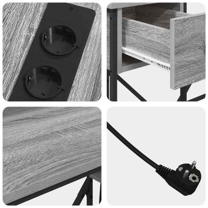 Бюро с чекмедже Сив Сонома 120 х 79 х 86,5 см Инженерно дърво