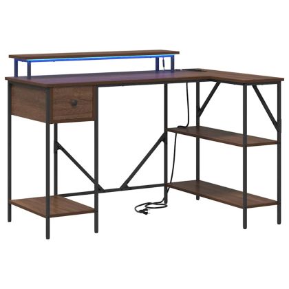 Бюро с чекмедже Кафяв дъб 120 х 79 х 86,5 см Инженерно дърво