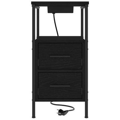 Нощен шкаф 2 pcs Черния дъб 30 x 48 x 61 см Инженерно дърво