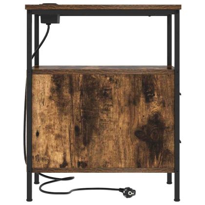 Нощен шкаф 2 pcs Димян дъб 30 x 48 x 61 см Инженерно дърво