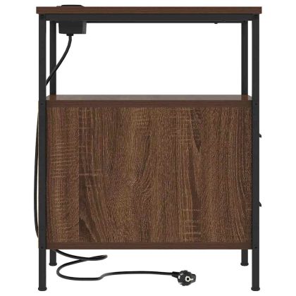 Нощен шкаф с чекмедже Кафяв дъб 30 x 48 x 61 см Инженерно дърво