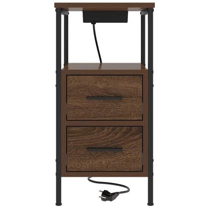 Нощен шкаф 2 pcs Кафяв дъб 30 x 48 x 61 см Инженерно дърво