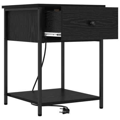 Нощен шкаф 2 pcs Черния дъб 42 x 41 x 56 см Инженерно дърво