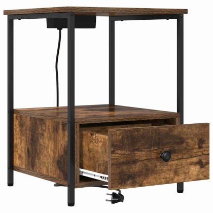 Нощен шкаф с чекмедже Димян дъб 42 x 41 x 56 см Инженерно дърво