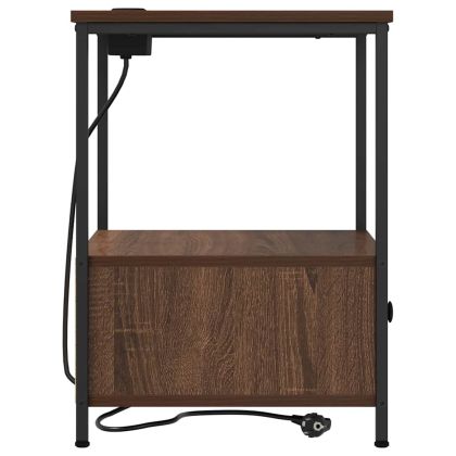 Нощен шкаф с чекмедже Кафяв дъб 42 x 41 x 56 см Инженерно дърво