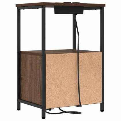 Нощен шкаф 2 pcs Кафяв дъб 40 x 31 x 60 см Инженерно дърво