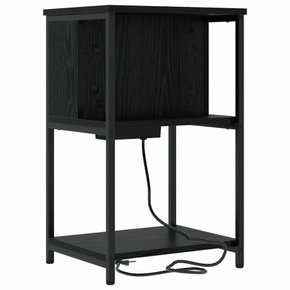 Нощен шкаф 2 pcs Черния дъб 38 x 31 x 61 см Инженерно дърво