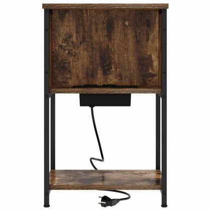 Нощен шкаф 2 pcs Димян дъб 38 x 31 x 61 см Инженерно дърво