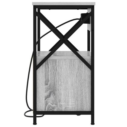 Нощен шкаф 2 pcs Сив Сонома 40 x 31 x 60 см Инженерно дърво