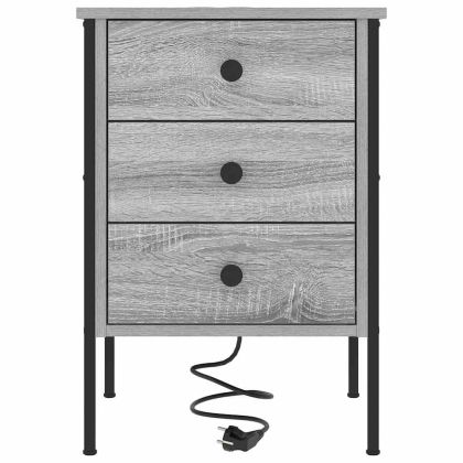 Нощен шкаф 2 pcs Сив Сонома 42 x 41 x 61 см Инженерно дърво