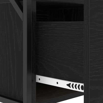 Нощен шкаф 2 pcs Черния дъб 40 x 31 x 60 см Инженерно дърво