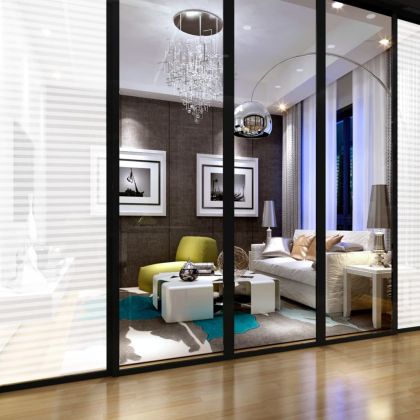 Фолио за прозорци, матирано, дизайн с ивици, 0,9x20 м, PVC