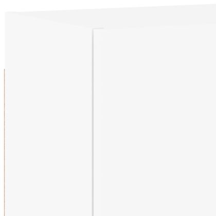 ТВ стенни модули, 4 части, бели, инженерно дърво