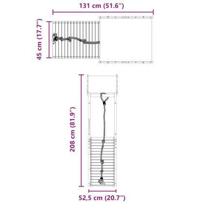 Комбинирано детско съоръжение, масивна дугласка дървесина