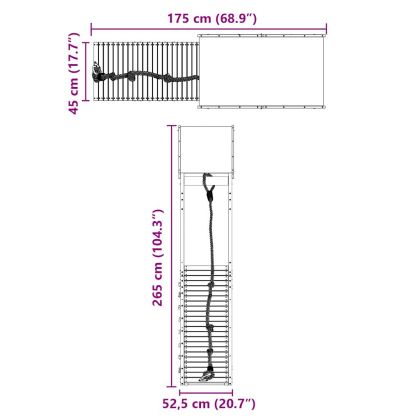 Комбинирано детско съоръжение, масивна дугласка дървесина