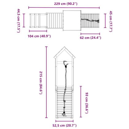 Комбинирано детско съоръжение за игра на открито, бор масив