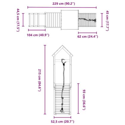 Комбинирано детско съоръжение за игра, импрегниран бор
