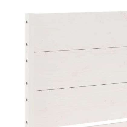 Рамка за легло без матрак, бял, 200x210 см, масивна дървесина