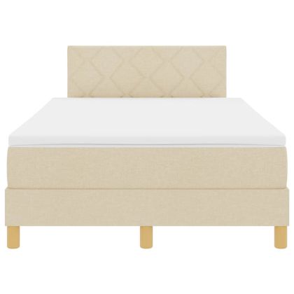 Легло с пружинирана основа с матрак Крем 120 x 200 cm текстил